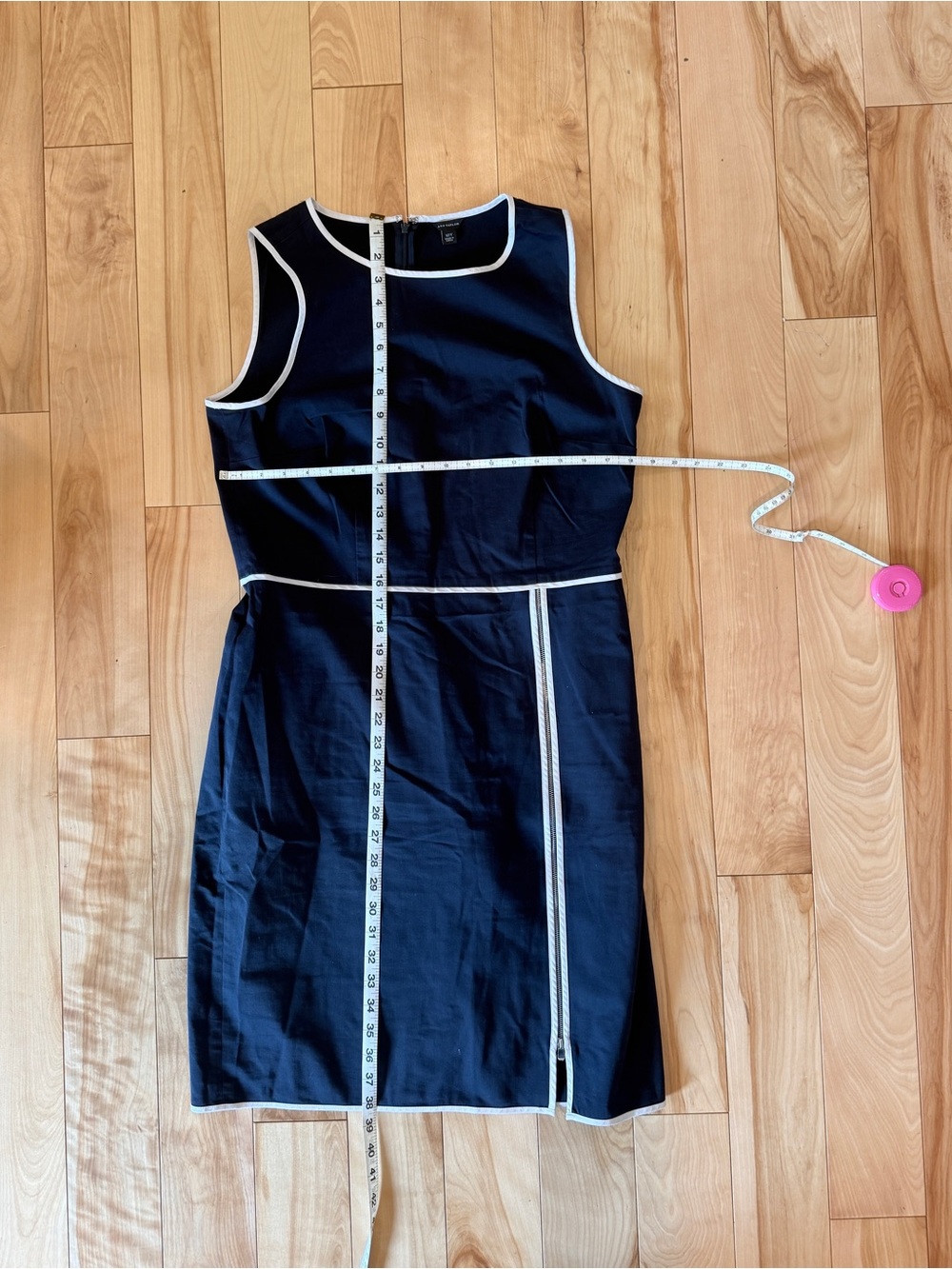 Ann Taylor Navy Shift Dress with White Trim